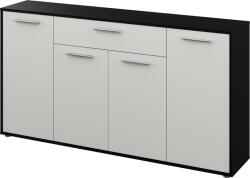 Mobikon Comoda HDF negru alb Lunia 163x33x86 cm (0000365104) Comoda