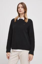 Tommy Hilfiger pamut pulóver meleg, fekete - fekete M