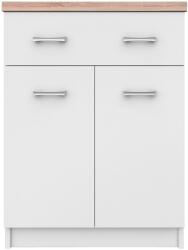 Mobikon Comoda PAL alb stejar Sonoma Topty 60x33x85 cm (0000370845) Comoda
