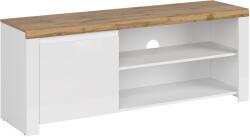 Mobikon Comoda TV DTD alb lucios stejar wotan Vilgo 156x41.5x61 cm (0000352382) Comoda