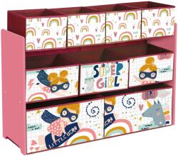 Ginger Home Органайзер-етажерка за играчки и книжки Ginger Home - Super Girl, С 9 коша (TF6018) - kindermarket