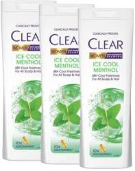 CLEAR Ice Cool Menthol, sampon anti-matreata pentru femei, 3 x 360 ml (46139)