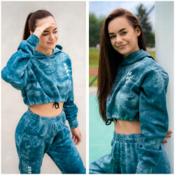 NEBBIA - Batikolt kapucnis pulóver Re-fresh 591 (green) (S) - NEBBIA