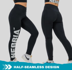 NEBBIA - Magas derekú fitness leggings GLUTE CHECK 613 (black) (S) - NEBBIA