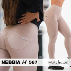 NEBBIA - Bubble Butt Lifting Effect push up leggings magas derékkal 587 (cream) (M) - NEBBIA