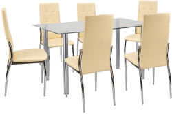 Leziter Lina 6+1 étkező garnitúra bézs (LUA140W_DC-002-Beige_6) - geminiduo