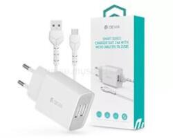 DEVIA ST364020 5V/2.4A Smart 2xUSB Hálózati töltő adapter + 1 m Micro USB kábel (ST364020) (ST364020)