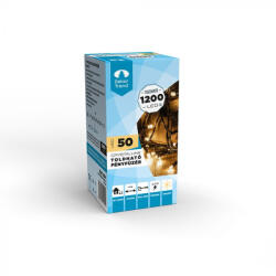 DekorTrend Crystalline toldható LED fényfüzér 400 cm, 50 db MELEG FEHÉR LED-del, fekete kábellel, Kül- és beltéri (KAT_054)