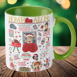Deconline Customs Karácsonyi bögre "Reszkessetek betörők gyűjtemény" 330 ml kerámia Zöld Full HD (DO129206-GREEN-MUG)