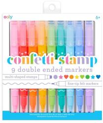 OOLY Carioci duble cu stampile Confetti Stamp - set de 9 (130-092)