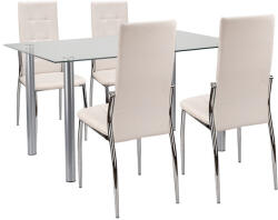 Leziter Lina 4+1 étkező garnitúra fehér (LUA140W_DC-002-White_4) - homelux