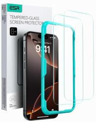 ESR ESR0305 ESR Apple iPhone 16 Plus Karcálló, ütésálló kijelzővédő üvegfólia, 9H tempered glass, törlőkendővel, 2 db-os csomag, átlátszó (ESR0305)