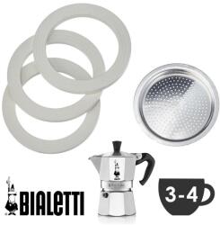 Bialetti 3-4 személyes Moka Express kotyogós kávéfőzőkhöz 3 db tömítés + 1 db szűrő - 800033