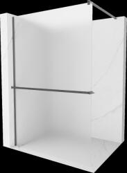 Mexen Kioto+, Walk-In zuhanyparaván polccal és akasztóval 70 x 200 cm, 8 mm-es matt üveg, grafit profil, 800-070-121-66-30 (800-070-121-66-30)