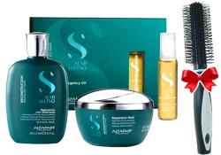 ALFAPARF Milano - Set Alfaparf Semi Di Lino Reconstruction cu 250 ml Sampon + 200 ml Masca + 6x13 ml Serum + Perie rotunda