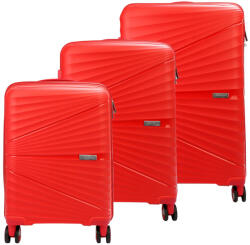 Pierre Cardin Pierre Cardin piros keményfalú 3 db-os bőrönd szett 55/65/75 cm (53857)