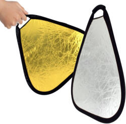  2in1 Arany & Ezüst Háromszög Derítőlap -Fotós Refklektor és Derítő háttér (30cm) (R-YR150)