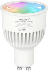 MiBoxer Bec LED 6W GU10 RGB+CCT LED Spotligh 550lm 90lm W 2700K 6500K, 16 milioane de culori intensitatea luminii ajustabila, control de la distanta 30m 2.4GHz (FUT106)