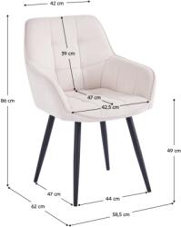  Scaun Bucatarie Si Dining MARKEN Stofa Bej/Negru