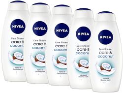 Nivea Coconut & Care, gel de dus hidratant, 5x250 ml (10392)