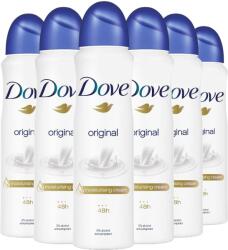 Dove Original, deodorant spray cu 1/4 crema hidratanta, 48h protectie, 6 x 150 ml (6912)