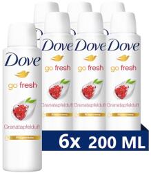Dove Go Fresh, deodorant spray femei cu extract de rodie, 6 x 200 ml (44252)