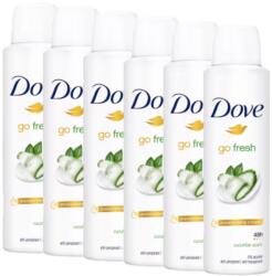 Dove Deodorant spray femei Dove Go Fresh de castravete, 48h protectie, 6 x 150 ml (39134)