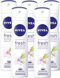 Nivea Fresh Blossom, antiperspirant spray femei, 48h protectie, 5x150 ml (11140)