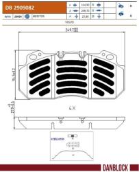 DANBLOCK set placute frana, frana disc DANBLOCK DB 2909082 (DB 2909082)