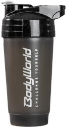 BodyWorld Shaker BodyWorld 700 ml, transparent negru-argintiu