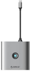 ORICO Adapter Hub 8w1 Orico, HDMI 4K + 3x USB-A 3.0, USB-C, 100W PD + SD/TF (FAX3-8P-GY-EP-IP) - jatekotthon
