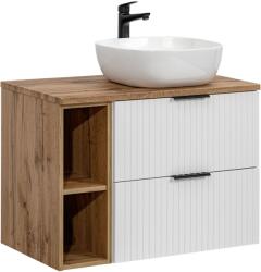 Comad Készlet szekrény Comad Adel White ADEL WHITE 82-60-B-2S, mosdótál Comad Smile UM-6252SMILE40DP, ADEL OAK 89-80-B, XILO OAK 81-01-A