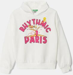 Benetton gyerek melegítőfelső pamutból x Looney Tunes fehér, nyomott mintás, kapucnis, 3J68C204B - fehér 160