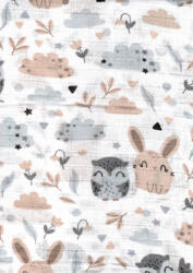 Mintás textil pelenka 1db-os - bagoly és nyuszi - babyshopkaposvar
