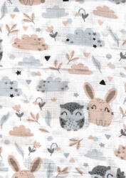 Mintás textil pelenka 1db-os - bagoly és nyuszi - babastar