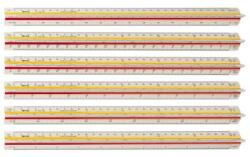 rOtring lépték vonalzó Építész1 1: 20, 1: 25, 1: 50, 1: 75, 1: 100, 1: 125