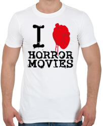 printfashion I love horror movies - Férfi póló - Fehér (16782186)
