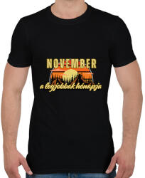 printfashion November a legjobbak hónapja - Férfi póló - Fekete (16853038)