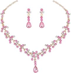 gomadina Select Set bijuterii pentru femei, GMO, Wedding Safir Cristal, colier si cercei, forma muguri (C1119261)