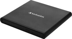 Verbatim külső Slimline CD/DVD író, DVD-8x, CD-24x, USB 2.0, szoftver nélkül, fekete (53504) (53504)