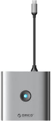 ORICO Adapter Hub 8w1 Orico, HDMI 4K + 3x USB-A 3.0, USB-C, 100W PD + SD/TF (FAX3-8P-GY-EP-IP) - scom