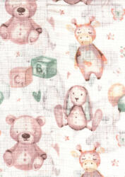  Mintás textil pelenka 1db-os - Nyuszi, zsiráf, maci - babyshopkaposvar