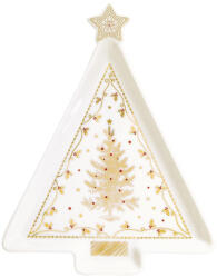 Easy Life Nuova R2S Christmas Lights porcelán fenyőtálca 21x16cm, díszdobozban