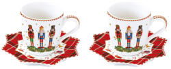 Easy Life Vintage Nutcracker porcelán eszpresszó csésze+alj, 100ml, 2 személyes, díszdobozban