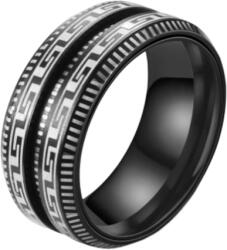 BeSpecial Inel antistres negru din inox cu motive grecesti (INA16_182)