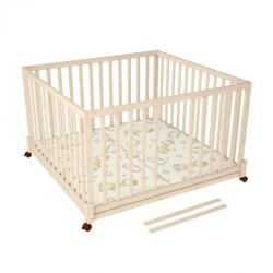 Timba 3 fa járóka 120x120-as összecsukható, emelhető, görgős, kivehető pálca borostyán