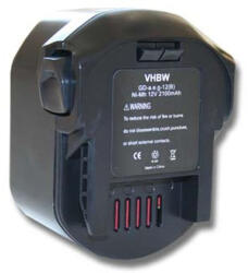 VHBW Elektromos kéziszerszámgép akkumulátor AEG BS12G fúró-csavarozóhoz - 12V, NiMH, 2100 mAh (800104521)