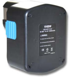 VHBW Elektromos kéziszerszámgép akkumulátor Hitachi 319104, 319933, 315129, 315130, 315128 - 3300 mAh, 14, 4 V, NiMH akkumulátorokat (800104551)