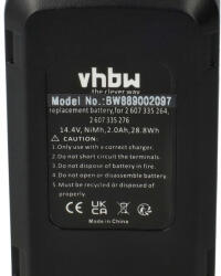 VHBW Elektromos kéziszerszámgép akkumulátor Bosch PSR14.4VES-2, Spit 14.4V, PSR 14.4-2 szerszámgépekhez - 14.4V, NiMH, 2000mAh (889002097)