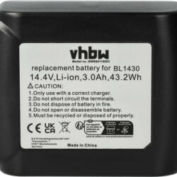 VHBW Elektromos kéziszerszámgép akkumulátor Makita BL1415, 194066-1, BL1415N, 194065-3 - 3000 mAh, 14, 4 V, Li-Ion (800110653)
